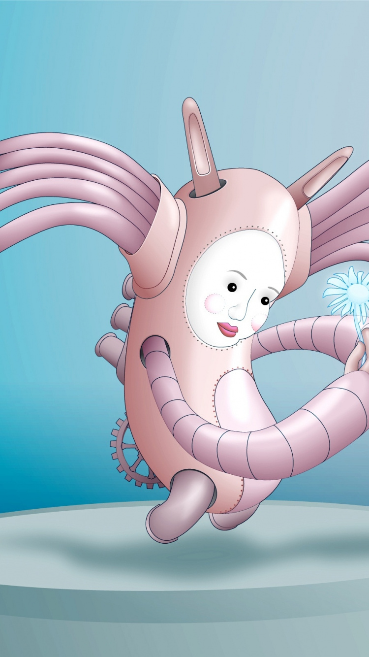 Braune Tier-Cartoon-Charakter-Illustration. Wallpaper in 750x1334 Resolution