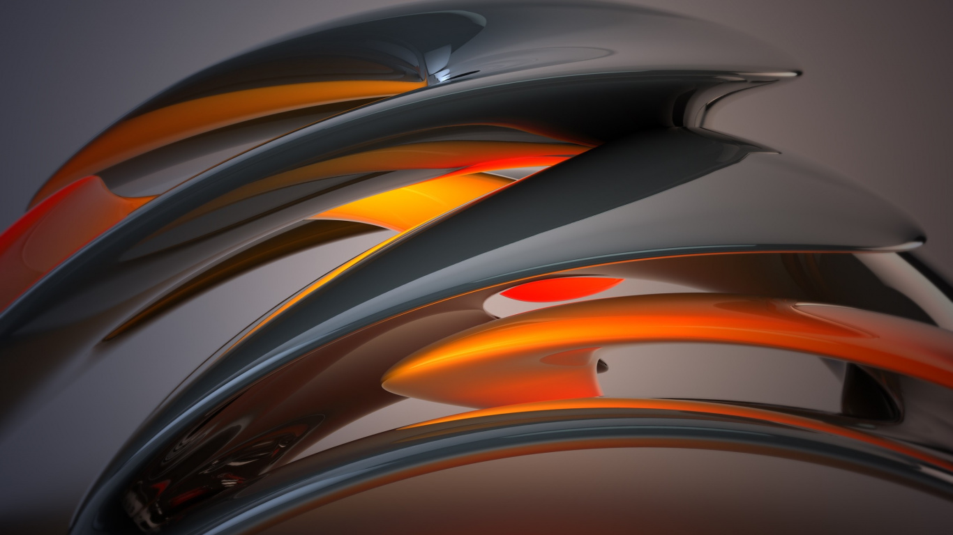 Pintura Abstracta Naranja y Negra. Wallpaper in 1366x768 Resolution