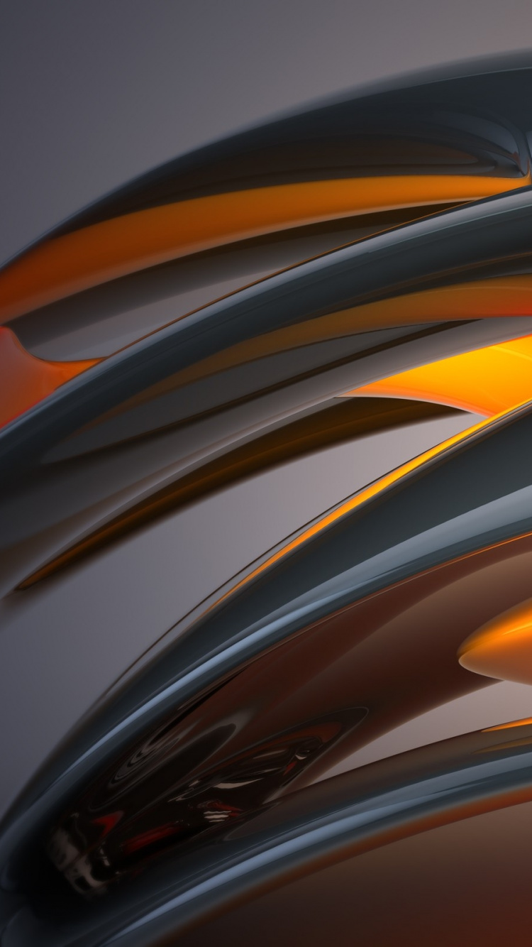 Peinture Abstraite Orange et Noire. Wallpaper in 750x1334 Resolution