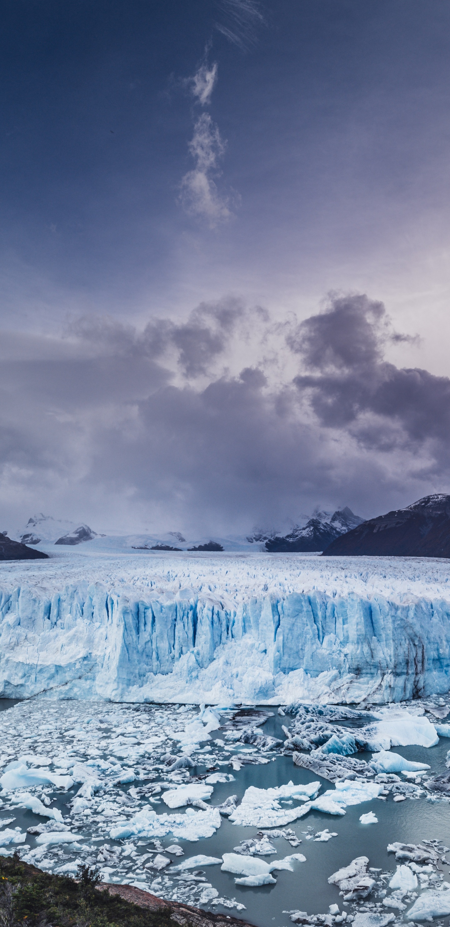 Glacier, Perito Moreno Glacier, Glacial Lake, Fjord, Iceberg. Wallpaper in 1440x2960 Resolution