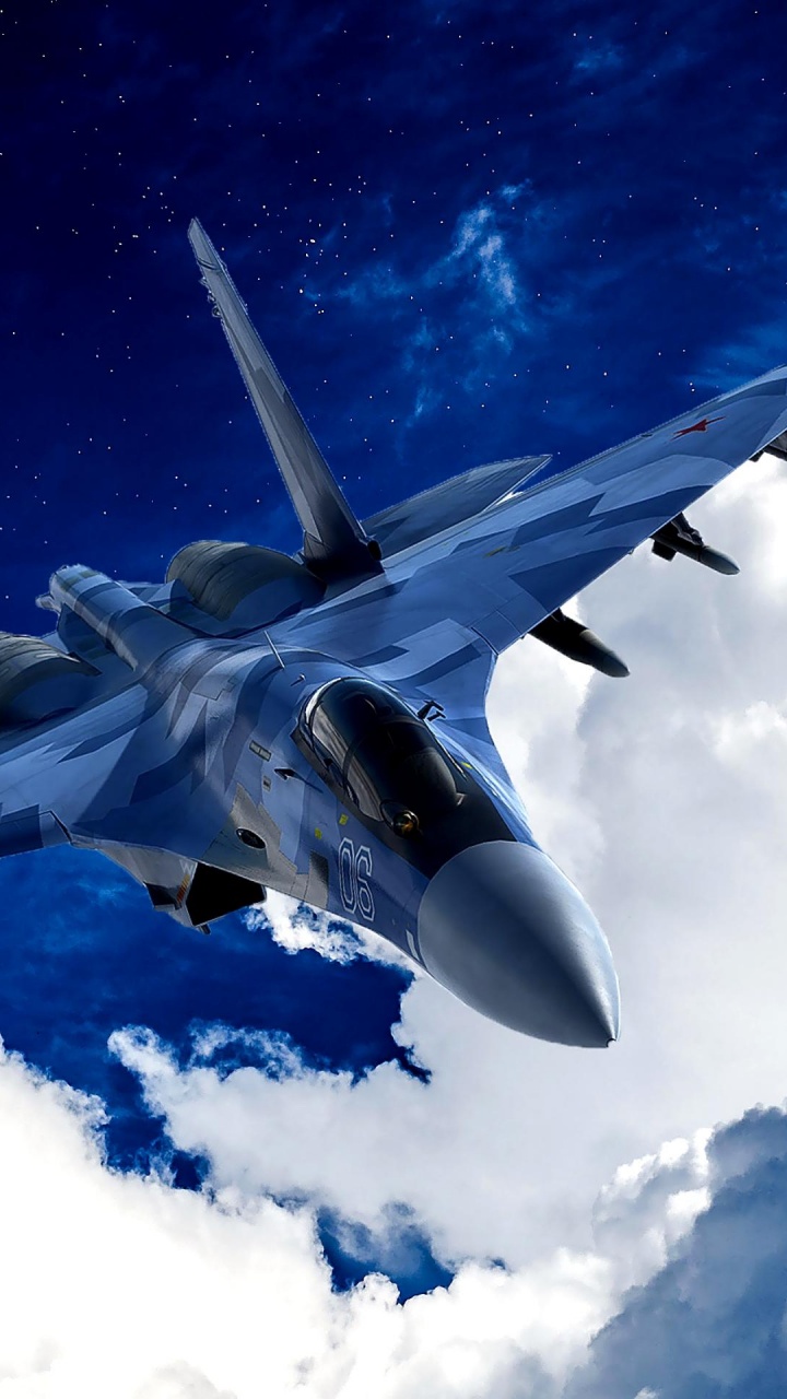 Gray Fighter Jet Flying in The Sky. Wallpaper in 720x1280 Resolution