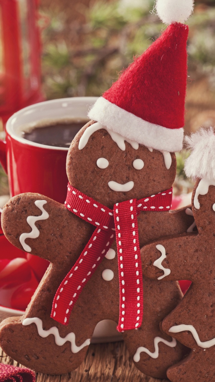 Cubierta de Galletas de Navidad, la Navidad de Galletas, Hombre de Pan de Jengibre, Jengibre, El Día De Navidad. Wallpaper in 720x1280 Resolution