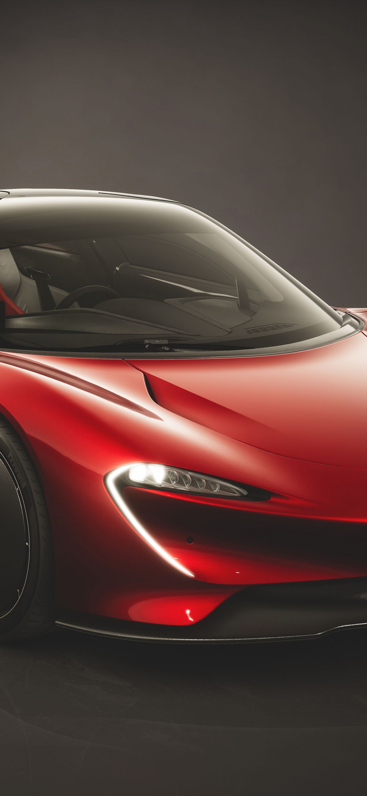 Roter Ferrari 458 Italia Auf Schwarzem Hintergrund. Wallpaper in 1242x2688 Resolution