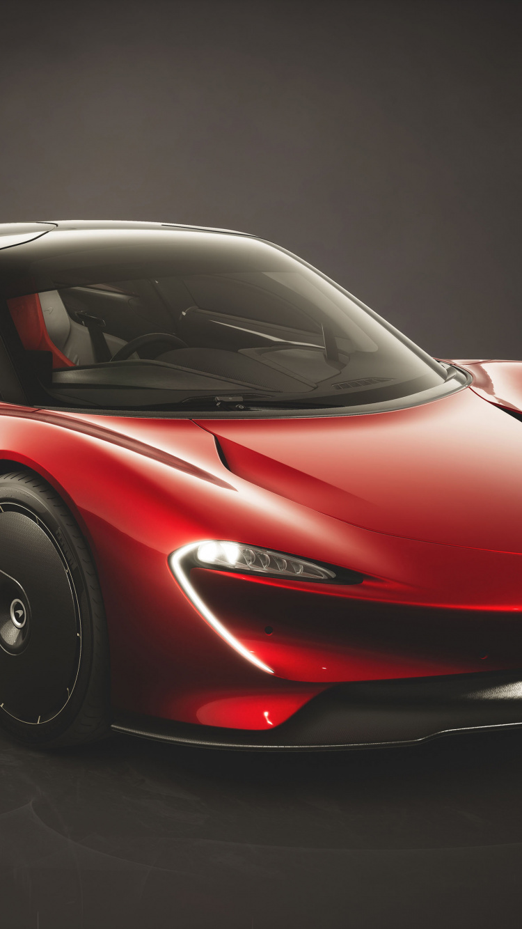 Red Ferrari 458 Italia on Black Background. Wallpaper in 750x1334 Resolution