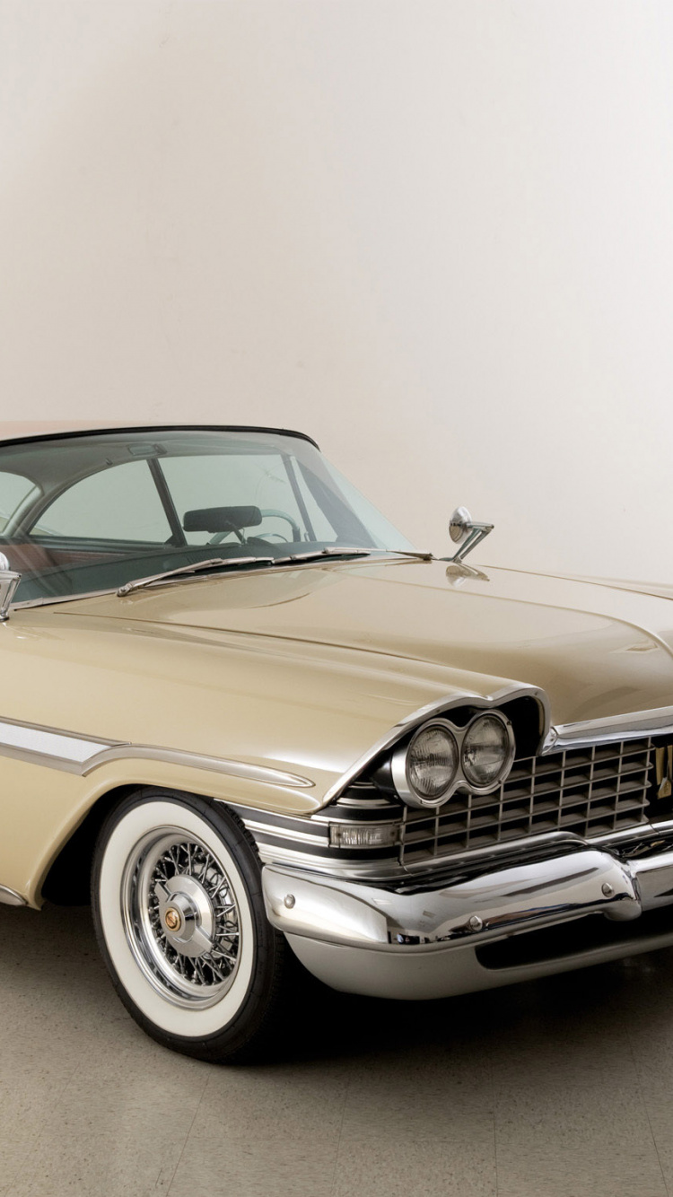 Brown Classic Car on White Background. Wallpaper in 750x1334 Resolution