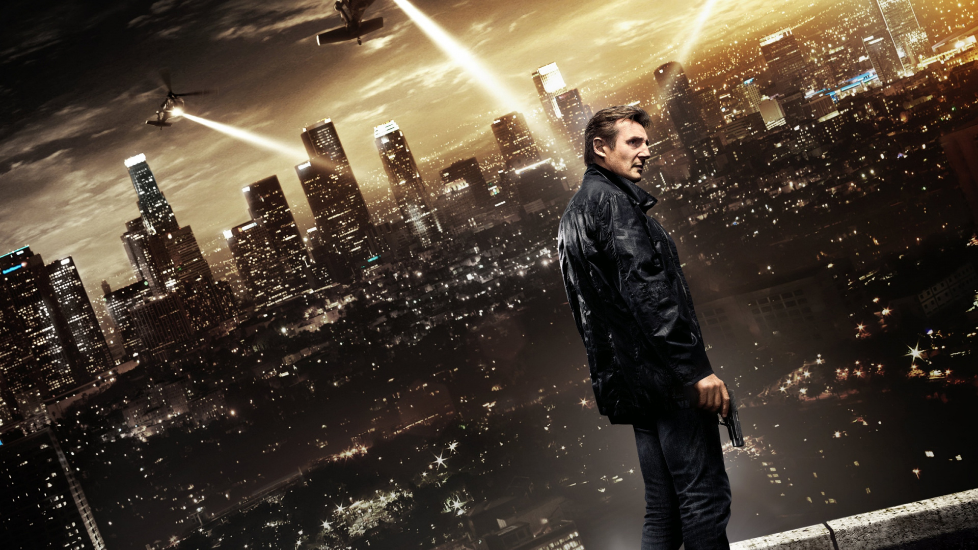 Homme en Blouson de Cuir Noir Debout Dans la Rue Pendant la Nuit. Wallpaper in 1920x1080 Resolution