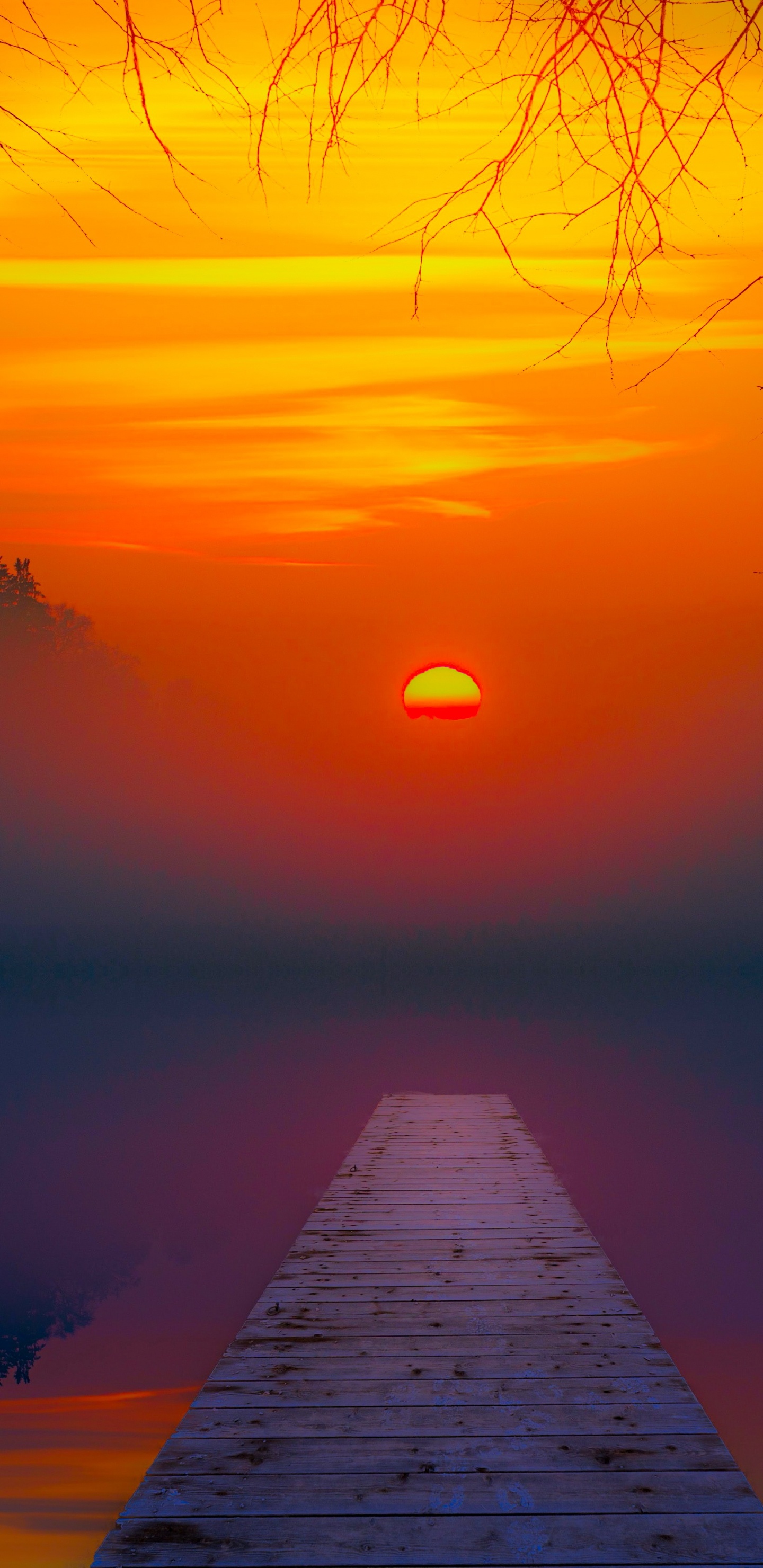 Sonnenuntergang Telefon, Sonnenuntergang, Wasser, Licht, Cloud. Wallpaper in 1440x2960 Resolution