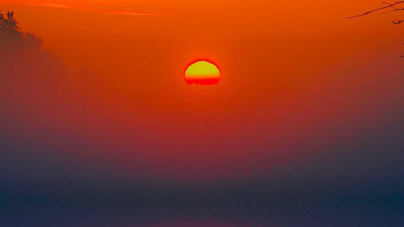 Téléphone Coucher de Soleil, Eau, Lumière, Afterglow, Nature. Wallpaper in 1366x768 Resolution