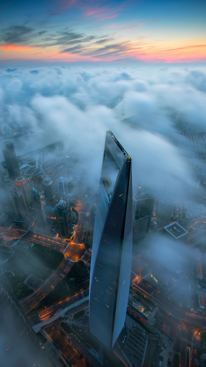Oriental Pearl TV Tower, Shanghai Tower, Shanghai World Financial Center, Jin Mao Tower, Skyscraper. Wallpaper in 720x1280 Resolution