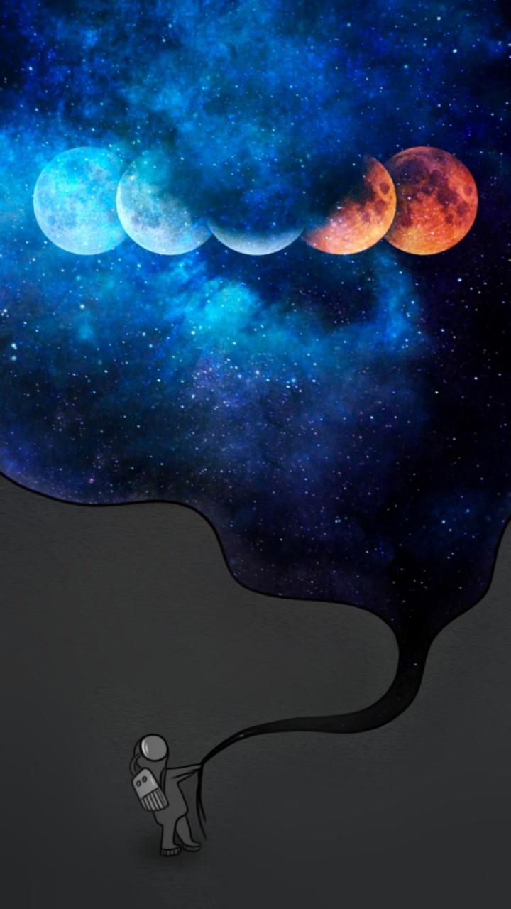 Ambiente, de la Media Luna, Luna, Azure, Naturaleza. Wallpaper in 720x1280 Resolution