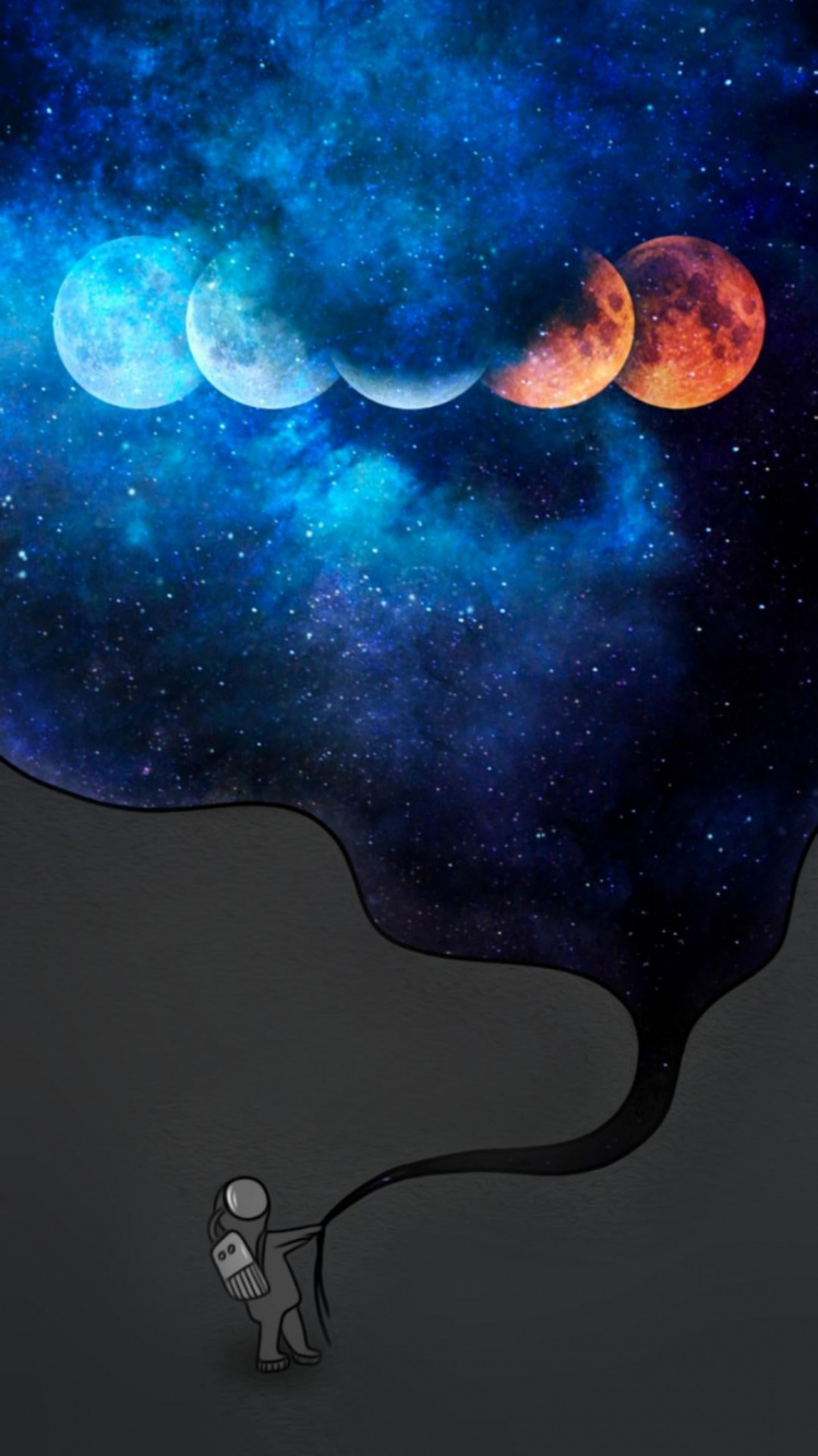 Atmosphere, Crescent, World, Moon, Azure. Wallpaper in 750x1334 Resolution