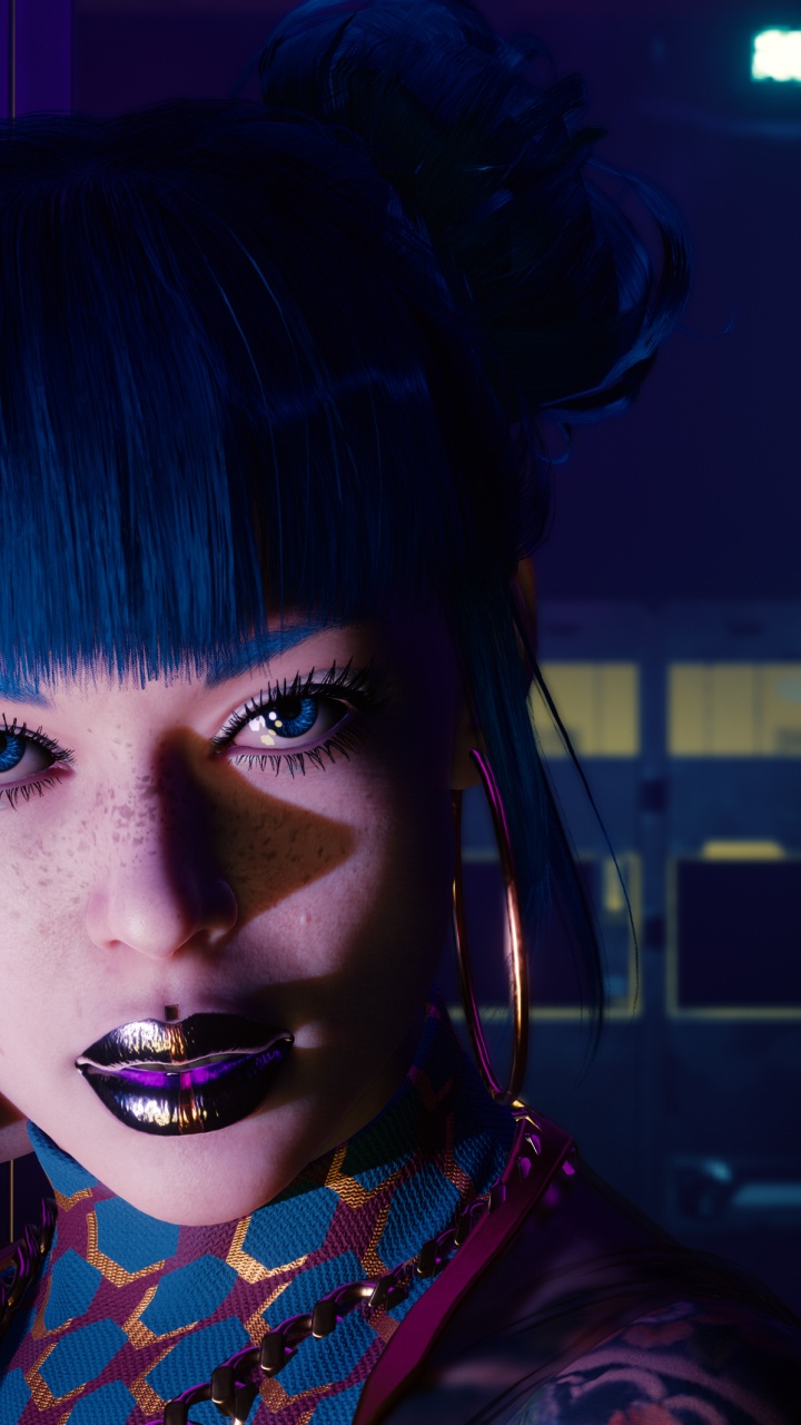 Cyberpunk, Cyberpunk 2077, Cyberpunk 2020, Beauty, Lip. Wallpaper in 720x1280 Resolution