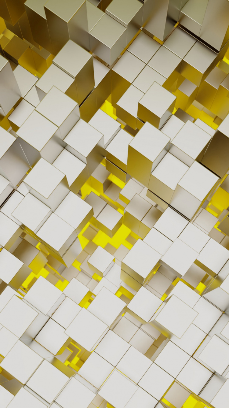 White and Yellow Square Pattern. Wallpaper in 750x1334 Resolution