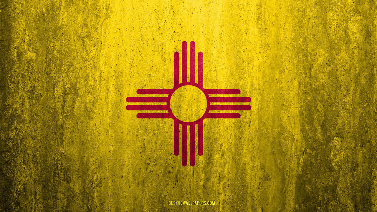 Flag of New Mexico, Flag, State Flag, Yellow, Green. Wallpaper in 1280x720 Resolution