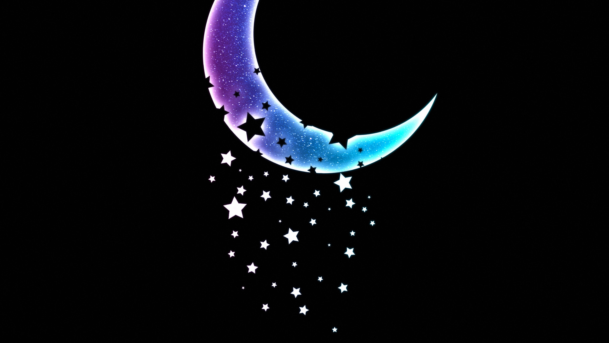 de la Media Luna, Luna, Objeto Astronómico, Circulo, Medianoche. Wallpaper in 2560x1440 Resolution