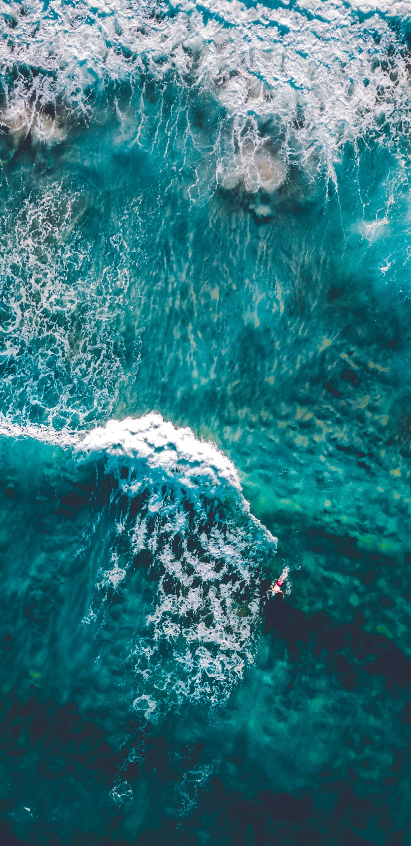 Vue Aérienne de L'océan, Mer, Corps de L'eau, Eau, Liquid. Wallpaper in 1440x2960 Resolution