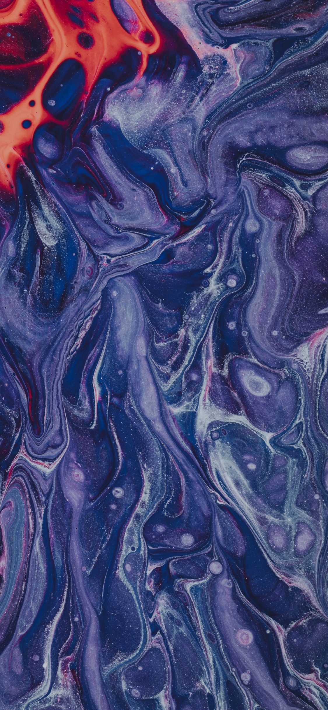 Peinture Abstraite Noire et Rouge. Wallpaper in 1125x2436 Resolution