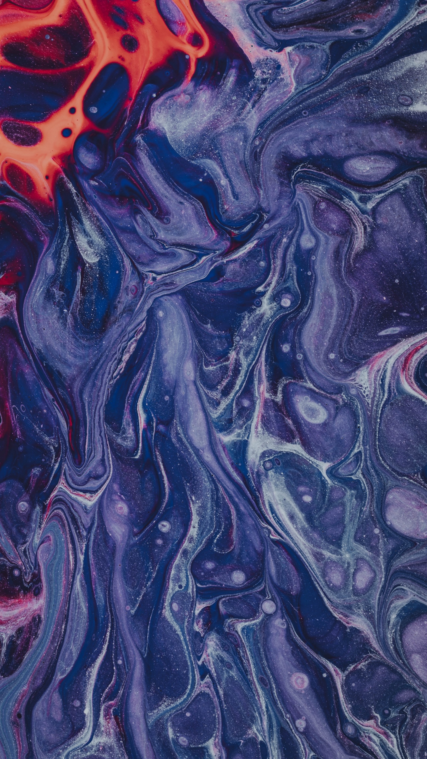 Peinture Abstraite Noire et Rouge. Wallpaper in 1440x2560 Resolution