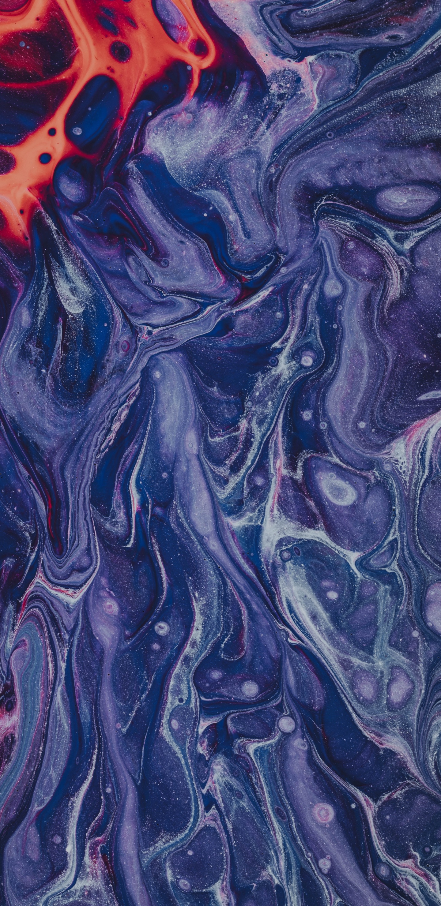 Peinture Abstraite Noire et Rouge. Wallpaper in 1440x2960 Resolution