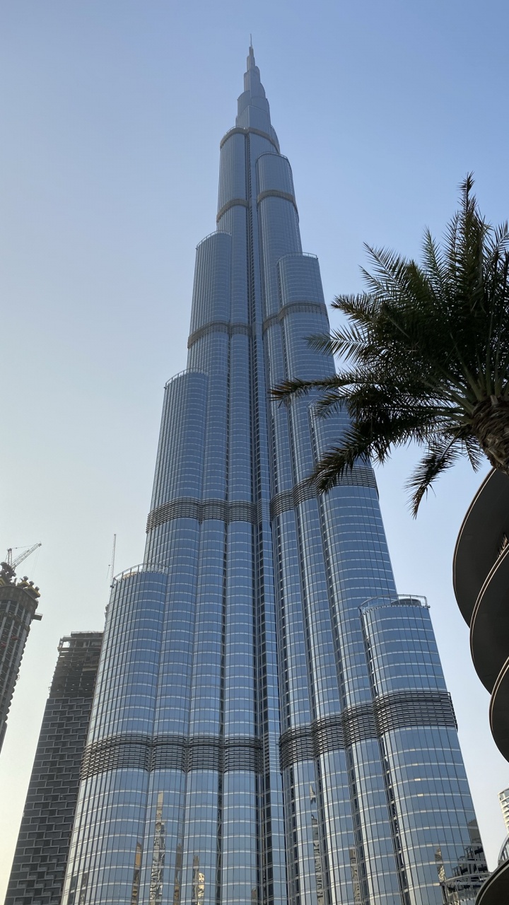 Dubaï, Burj Khalifa, Gratte-ciel, Tour de Bloc, la Journée. Wallpaper in 720x1280 Resolution