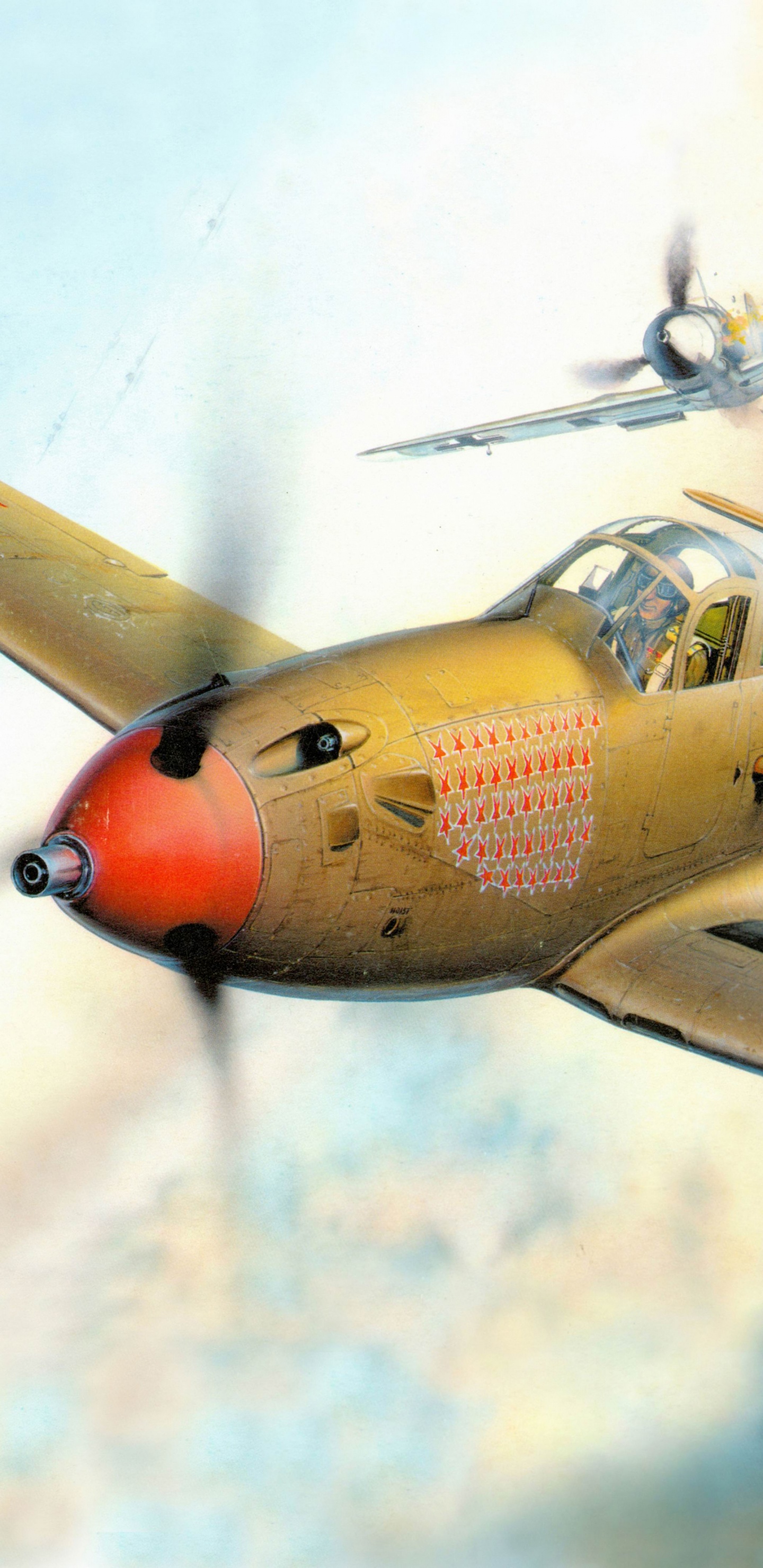 Gelbes Und Rotes Düsenflugzeug in Der Luft Tagsüber. Wallpaper in 1440x2960 Resolution