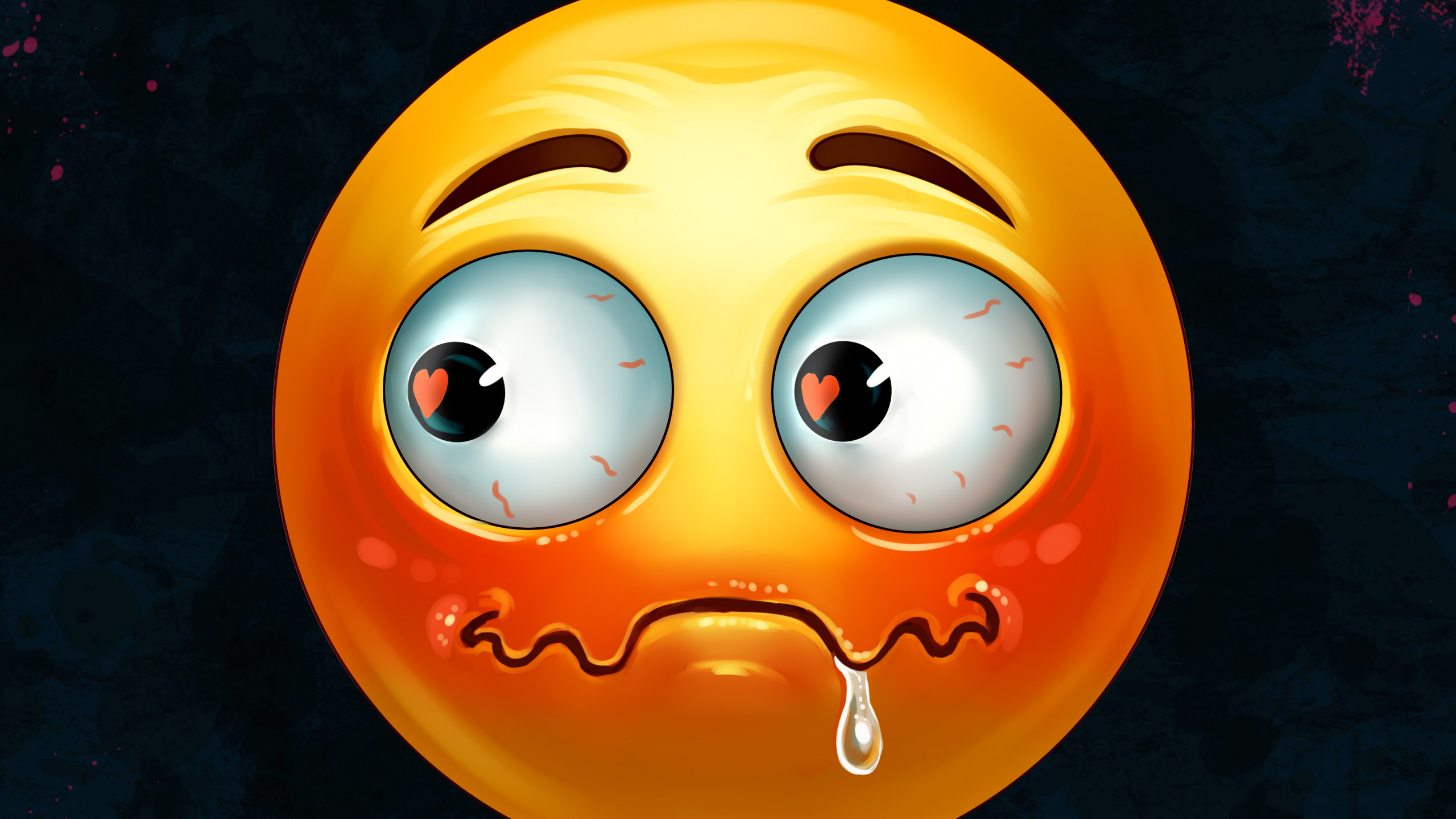 Orange, Smiley, Emoji, Emoticon, Chin. Wallpaper in 2560x1440 Resolution