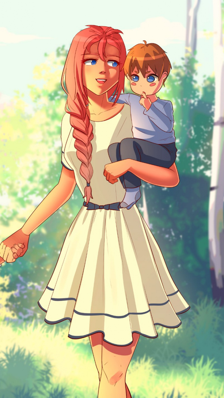 2 Girl in School Uniform Anime Character. Wallpaper in 750x1334 Resolution