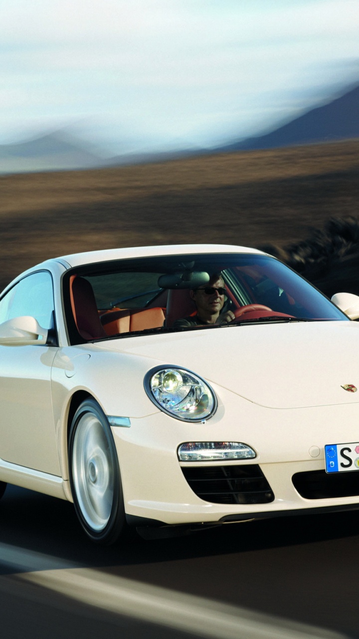 White Porsche 911 on Road During Daytime. Wallpaper in 720x1280 Resolution