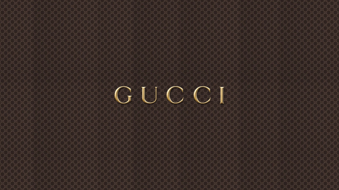 Gucci, Logo, Texte, Brown, Conception. Wallpaper in 1366x768 Resolution