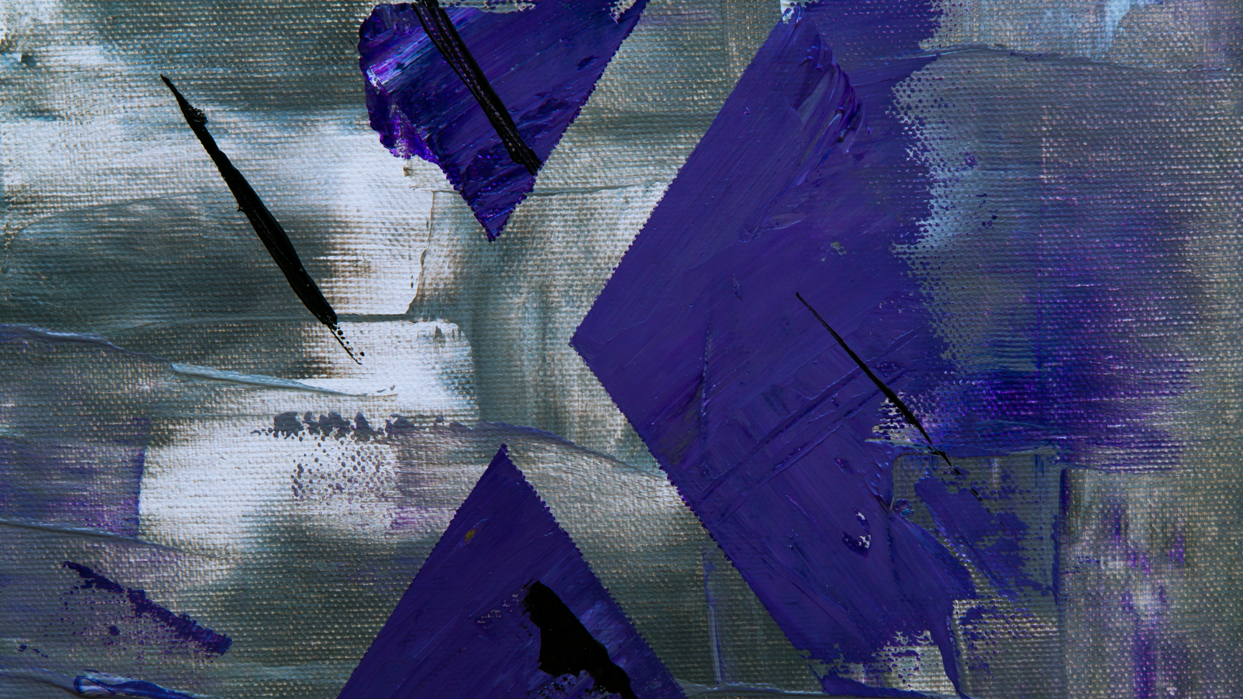 Peinture Abstraite Jaune et Verte. Wallpaper in 2560x1440 Resolution