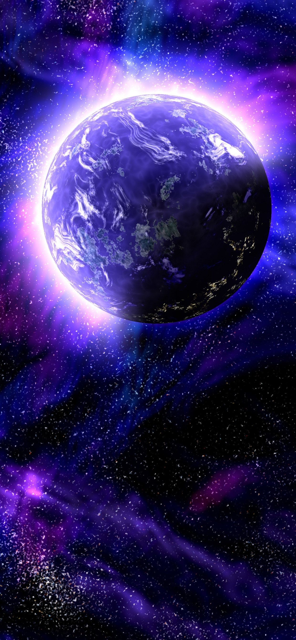 Purple and Blue Abstract Painting. Wallpaper in 1242x2688 Resolution