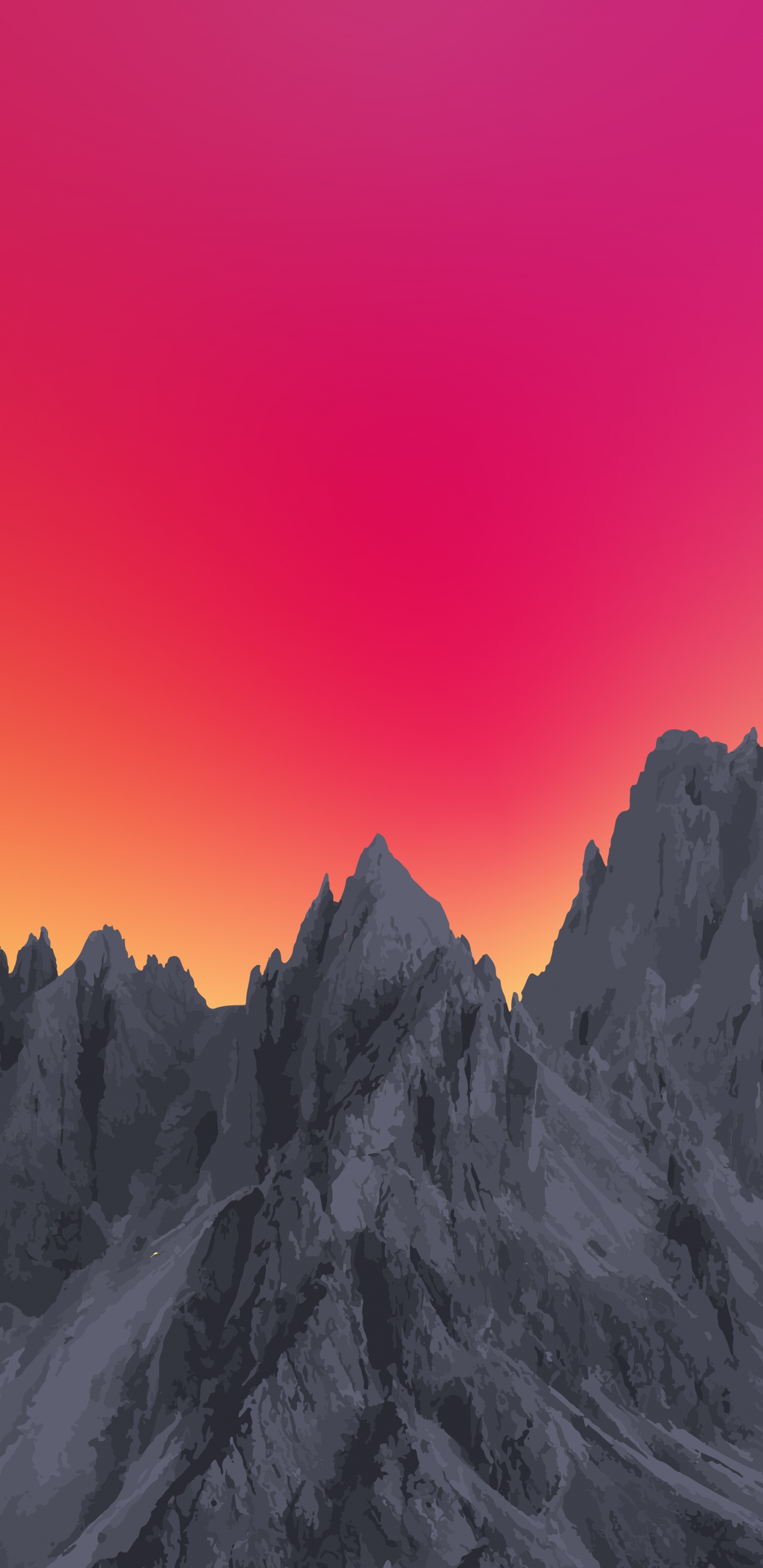 Ambiente, Montaña, Afterglow, Atardecer, Paisaje Natural. Wallpaper in 1440x2960 Resolution