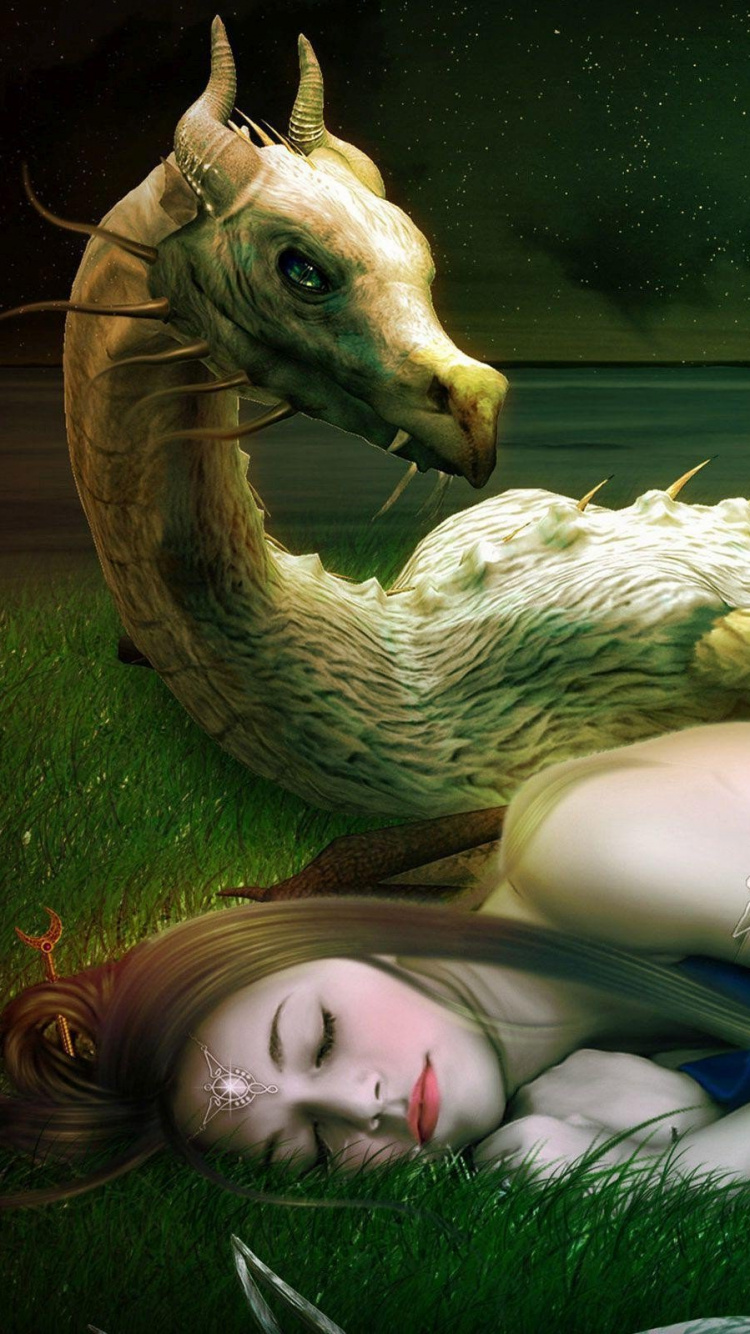 Woman in Blue Tank Top Lying on Green Grass Field. Wallpaper in 750x1334 Resolution