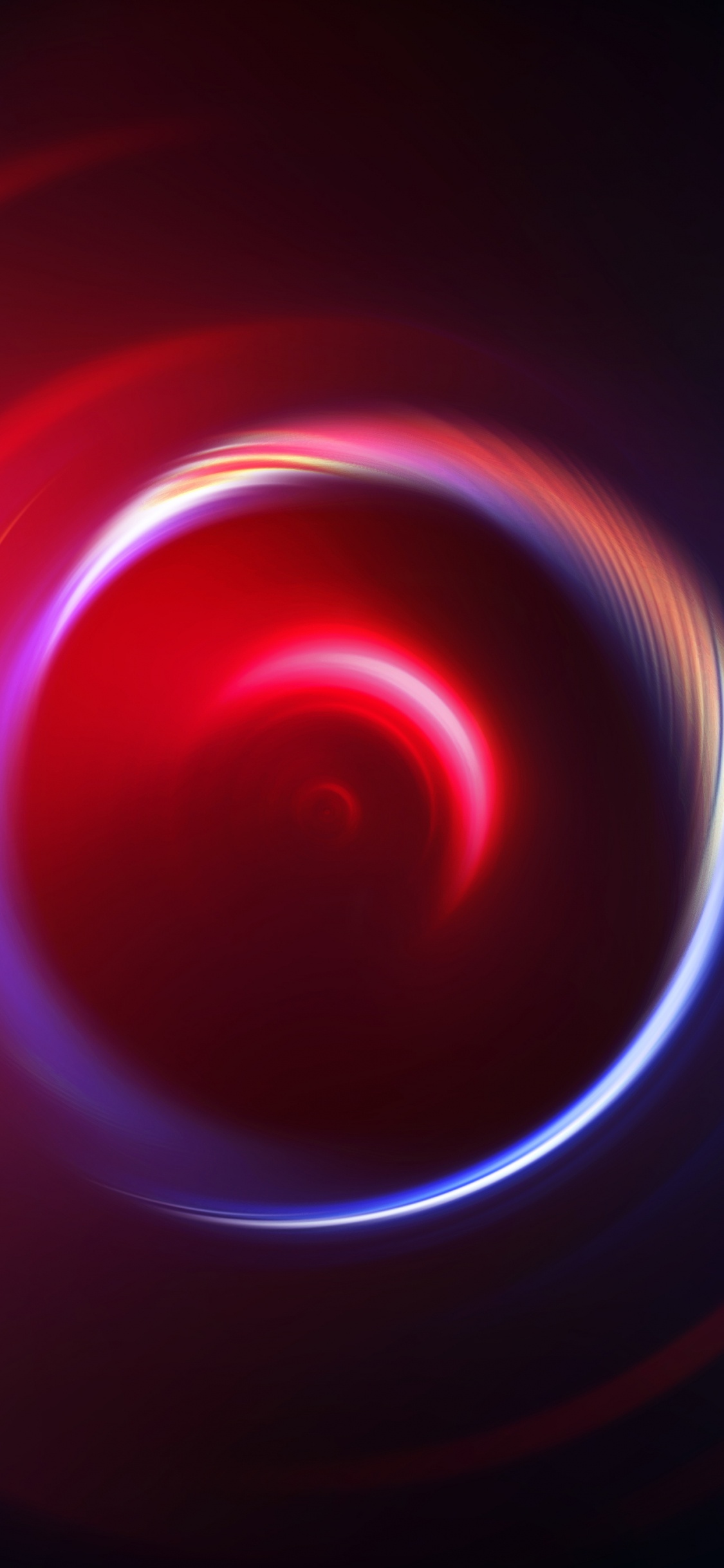 Lumière Ronde Rouge et Noire. Wallpaper in 1125x2436 Resolution