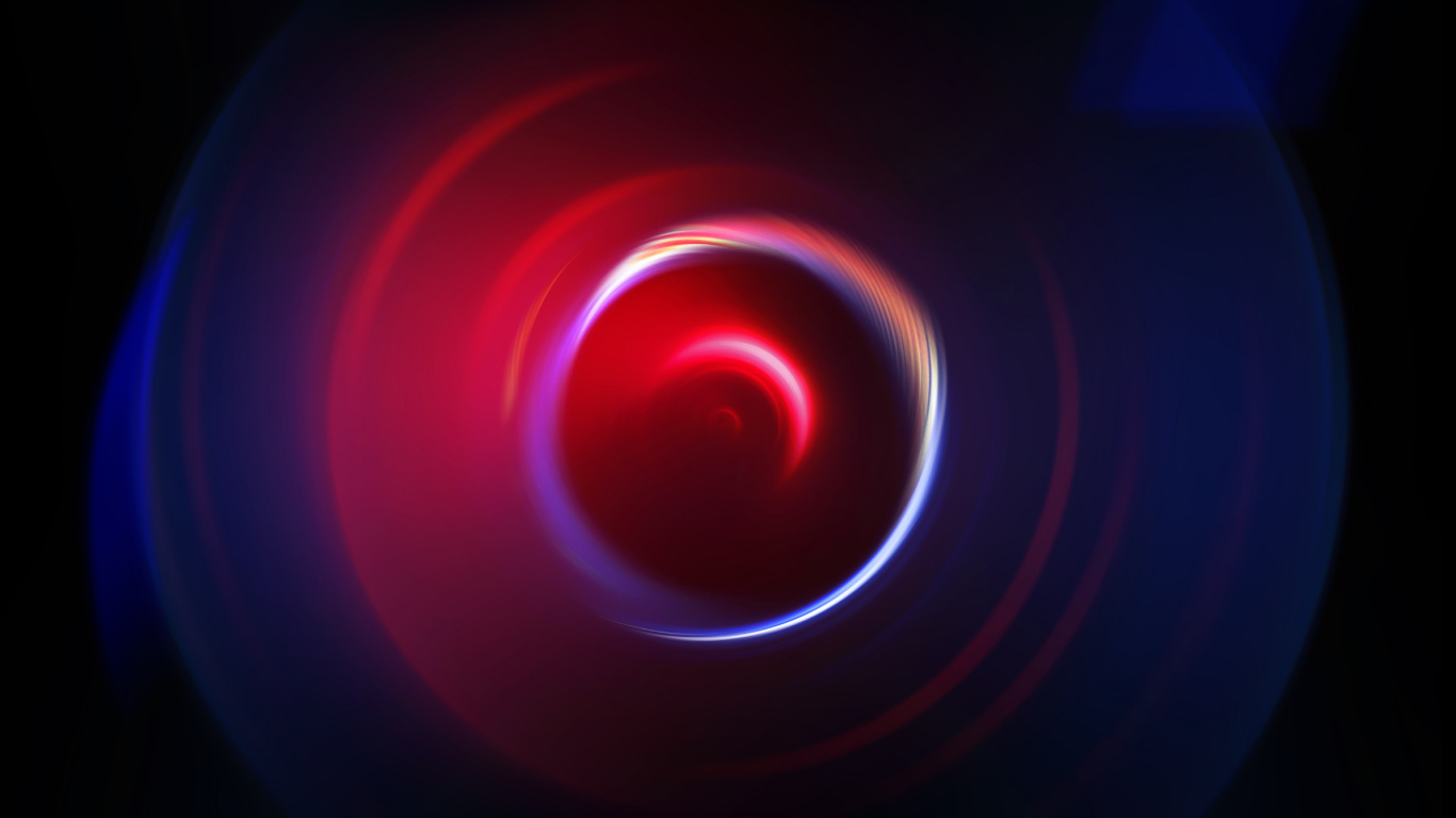 Red and Black Round Light. Wallpaper in 1366x768 Resolution