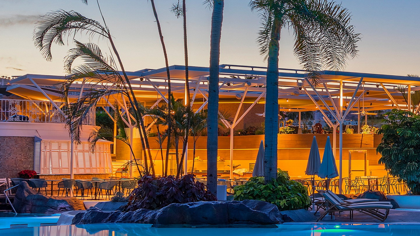 Puerto Rico de Gran Canaria, Charco Del Palo, Playa Fabulosa, Piscina, Resort. Wallpaper in 1366x768 Resolution