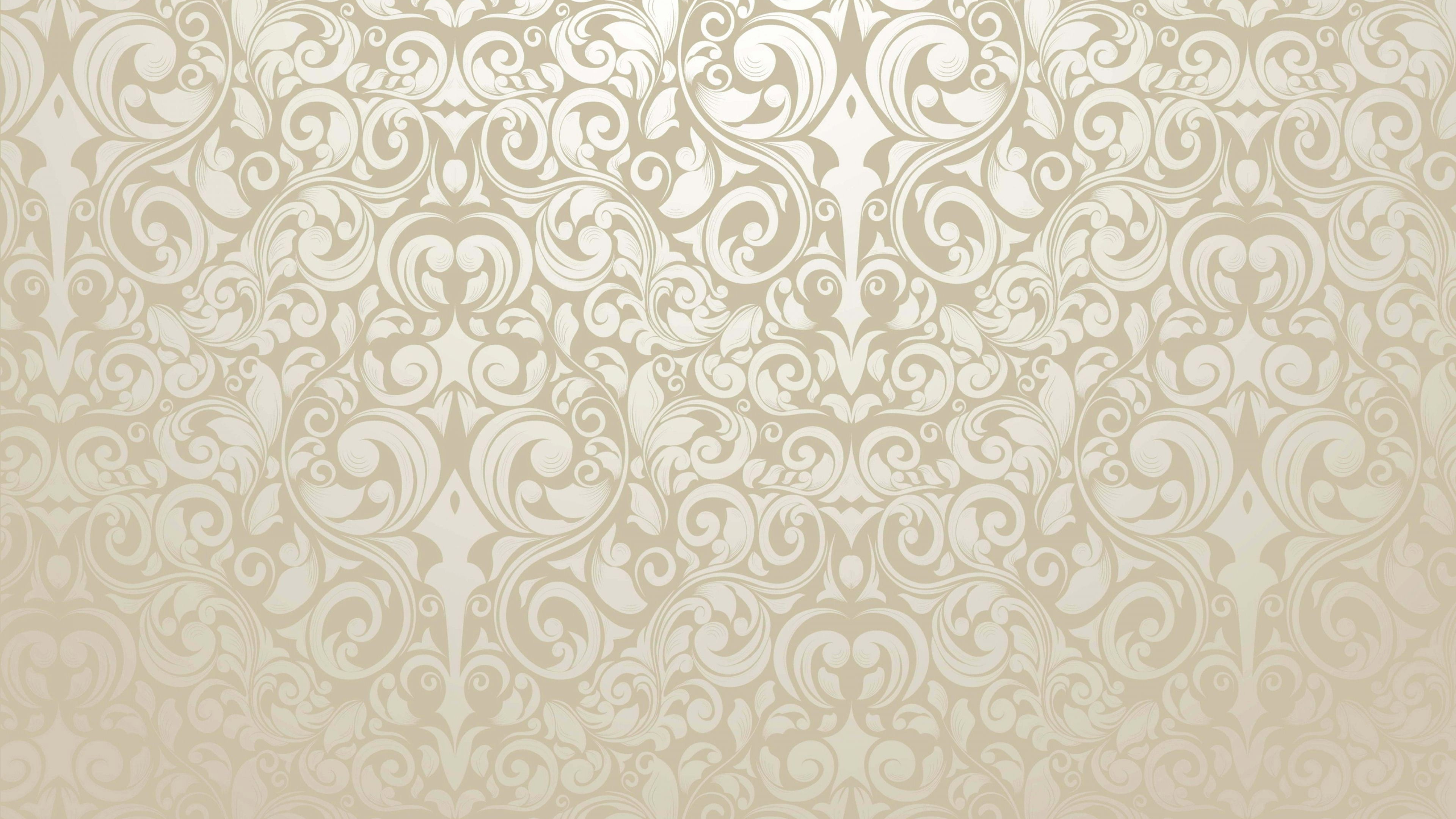 Weißes Und Schwarzes Florales Textil. Wallpaper in 3840x2160 Resolution