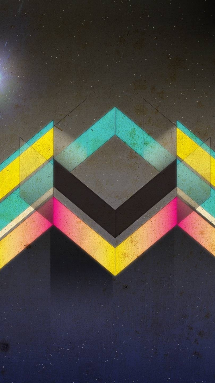 Ilustración de Corazón Azul Amarillo y Rosa. Wallpaper in 750x1334 Resolution