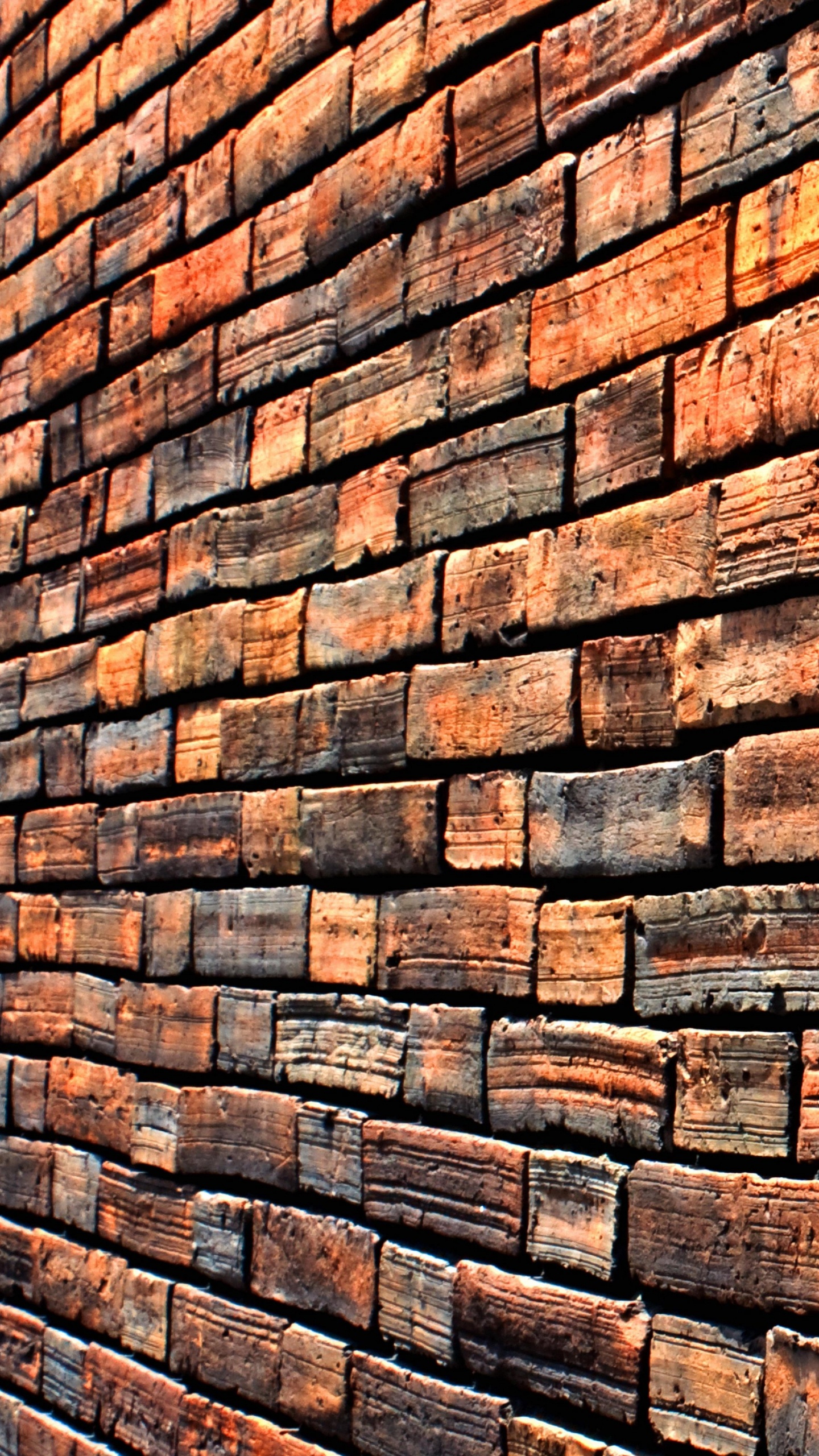 砖, 砌砖, 石壁, 木材, 木 壁纸 1440x2560 允许