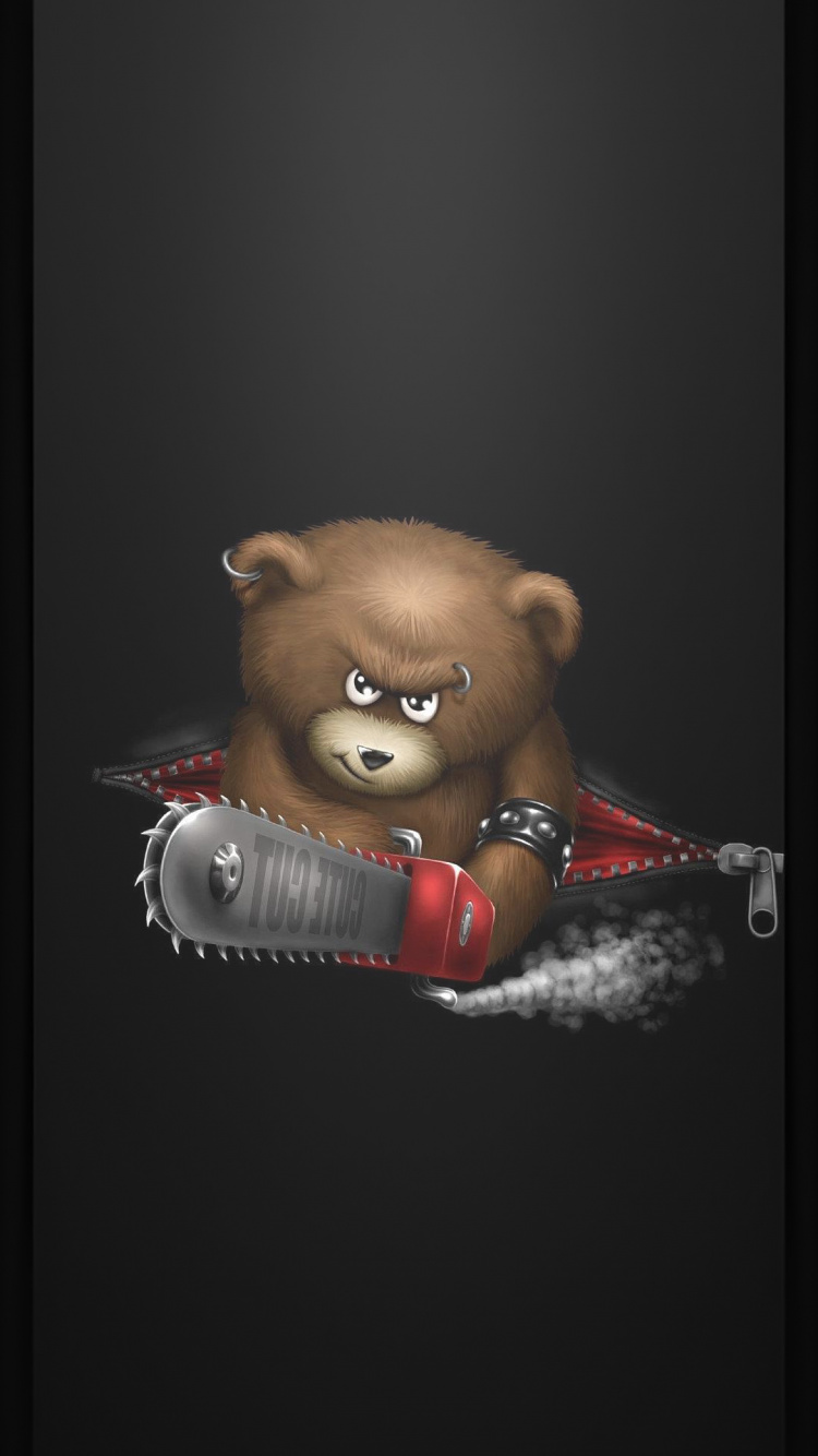 Android, Ios, Toy, Teddy Bear, Darkness. Wallpaper in 750x1334 Resolution