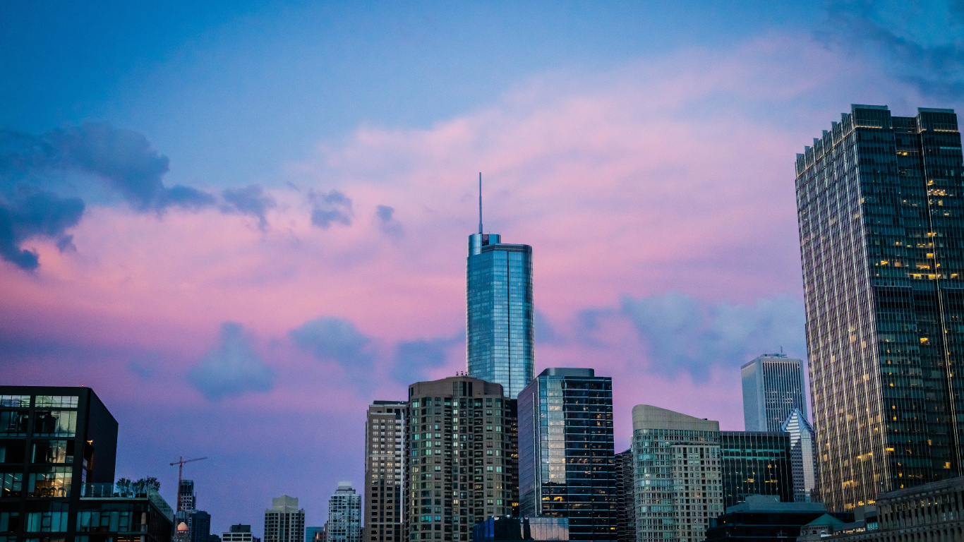 High Rise Buildings Under Blue Sky During Daytime. Wallpaper in 1366x768 Resolution