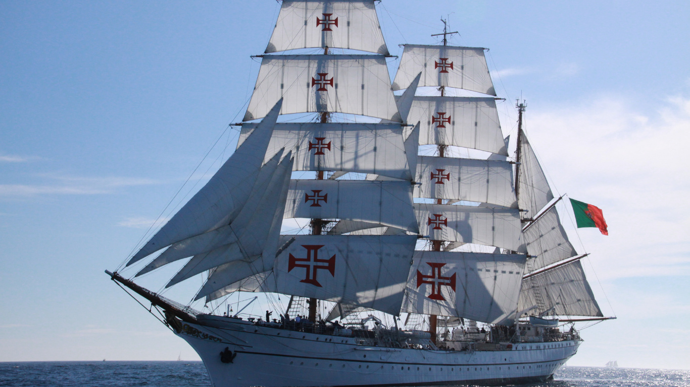 White Sail Boat on Sea During Daytime. Wallpaper in 1366x768 Resolution