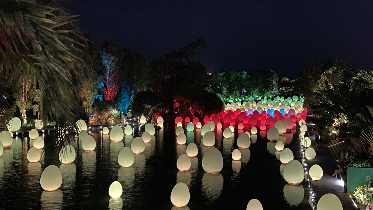 Singapore, Reflection, Water, Landscape Lighting, Night. Wallpaper in 1280x720 Resolution