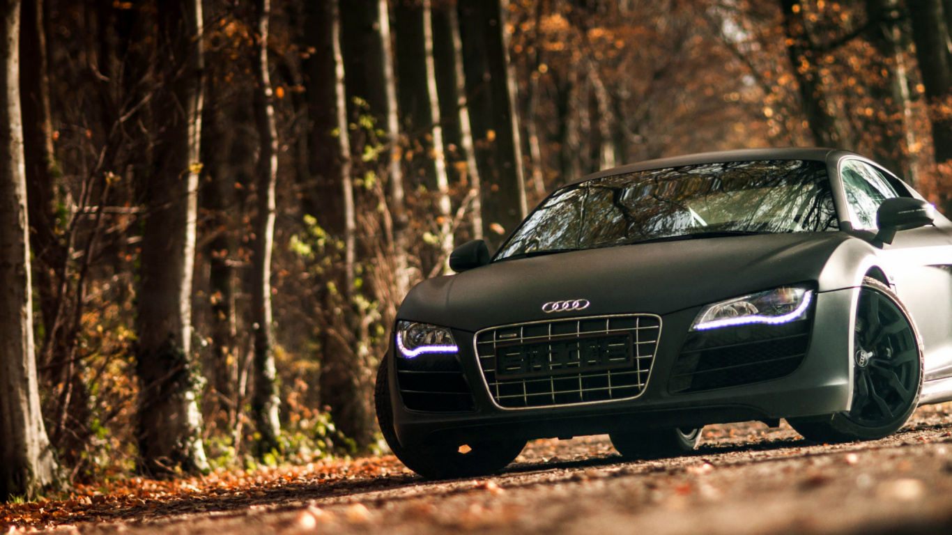 Mercedes Benz Coupé Noir Sur la Forêt Pendant la Journée. Wallpaper in 1366x768 Resolution