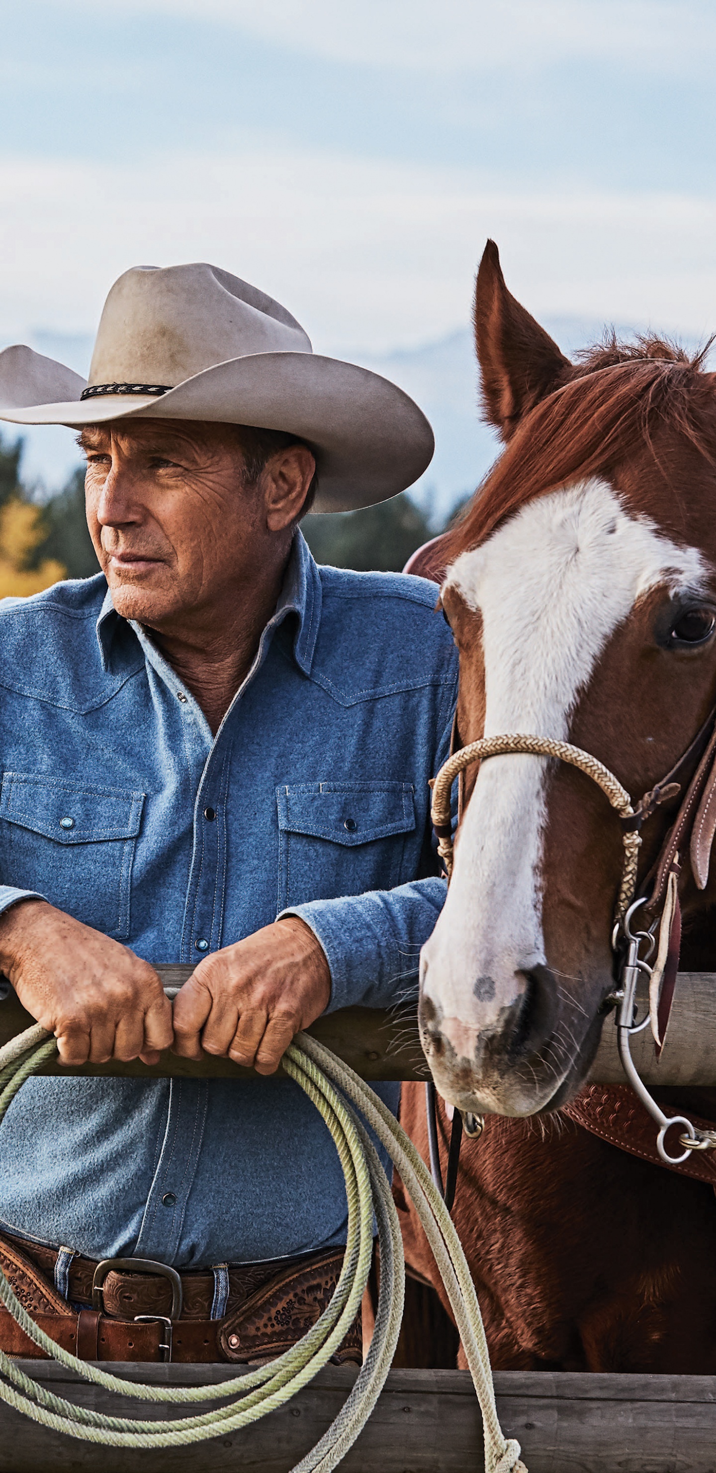 Kevin Costner, Yellowstone, Western, Rein, Bridle. Wallpaper in 1440x2960 Resolution