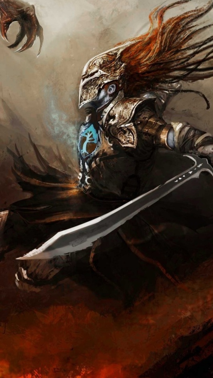 Mann im Blau-weißen Hemd Mit Brauner Stockmalerei. Wallpaper in 720x1280 Resolution