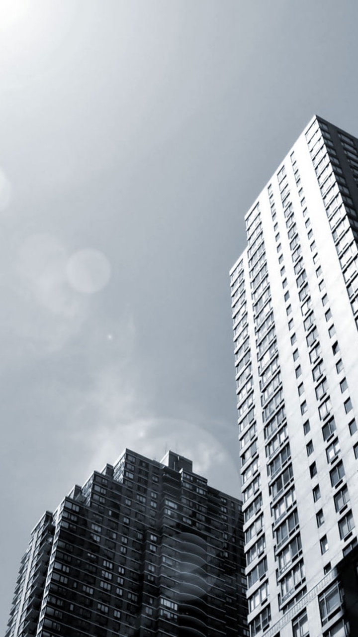 建筑, 塔块, 大都会, 黑色和白色的, 一天 壁纸 720x1280 允许