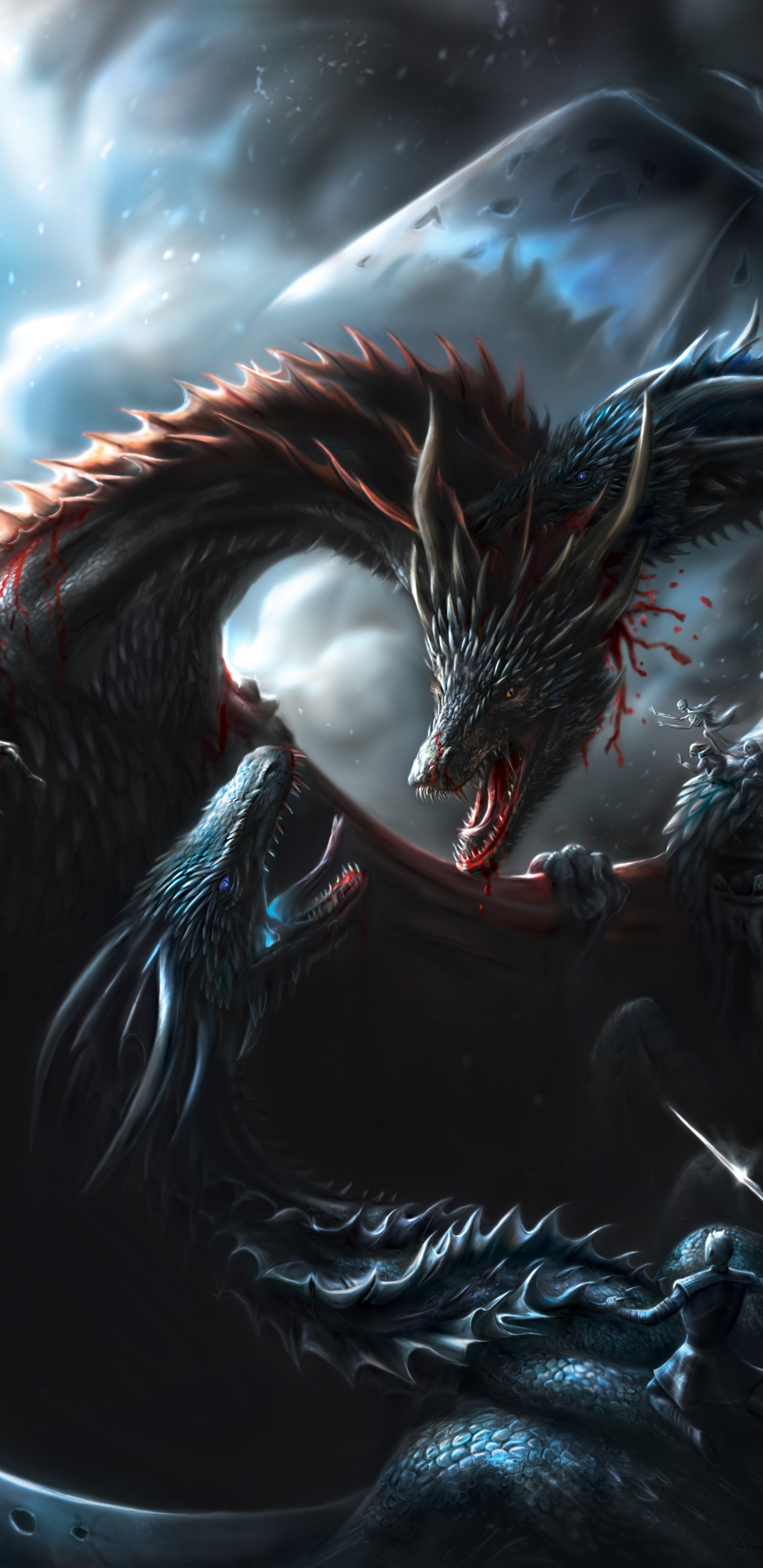 Pintura Abstracta en Blanco y Negro. Wallpaper in 1440x2960 Resolution