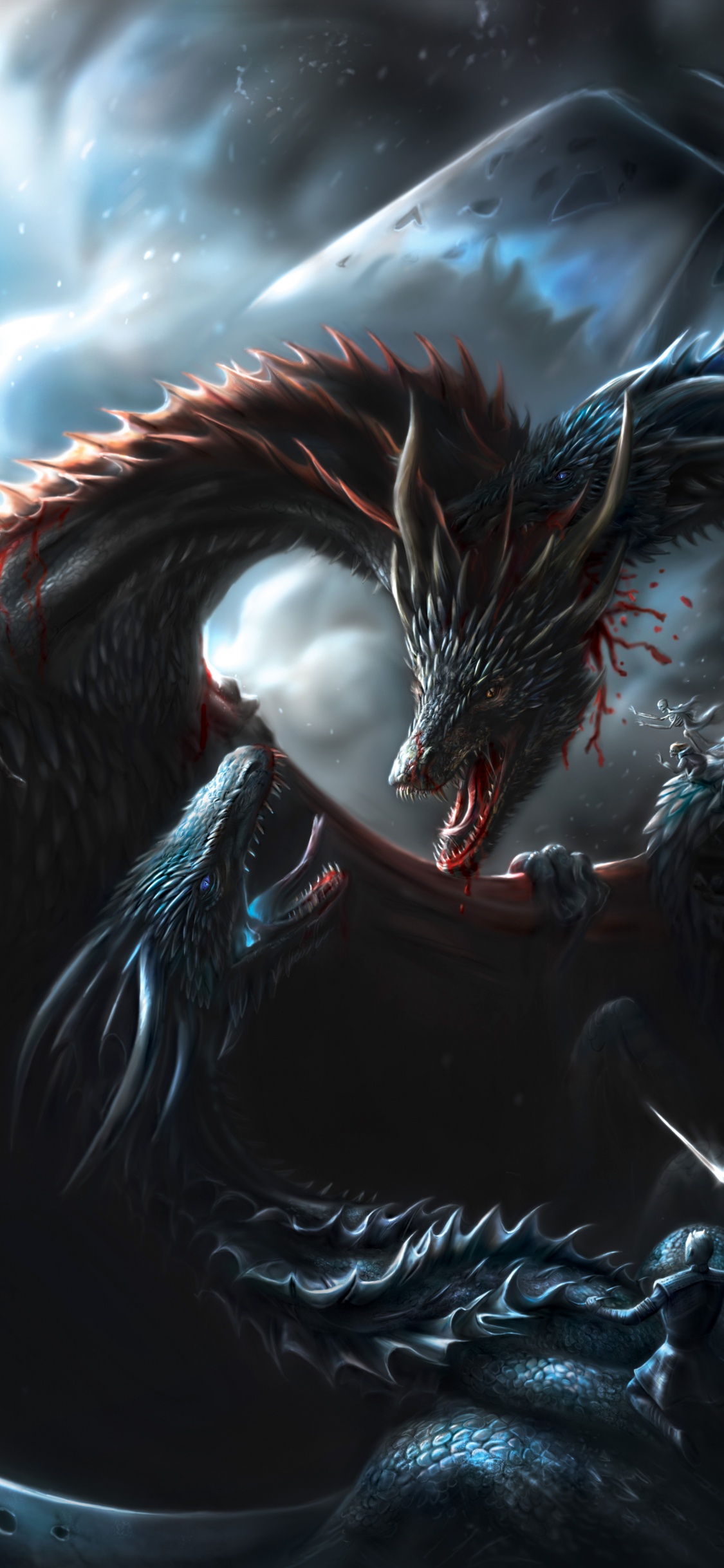 Peinture Abstraite en Noir et Blanc. Wallpaper in 1125x2436 Resolution