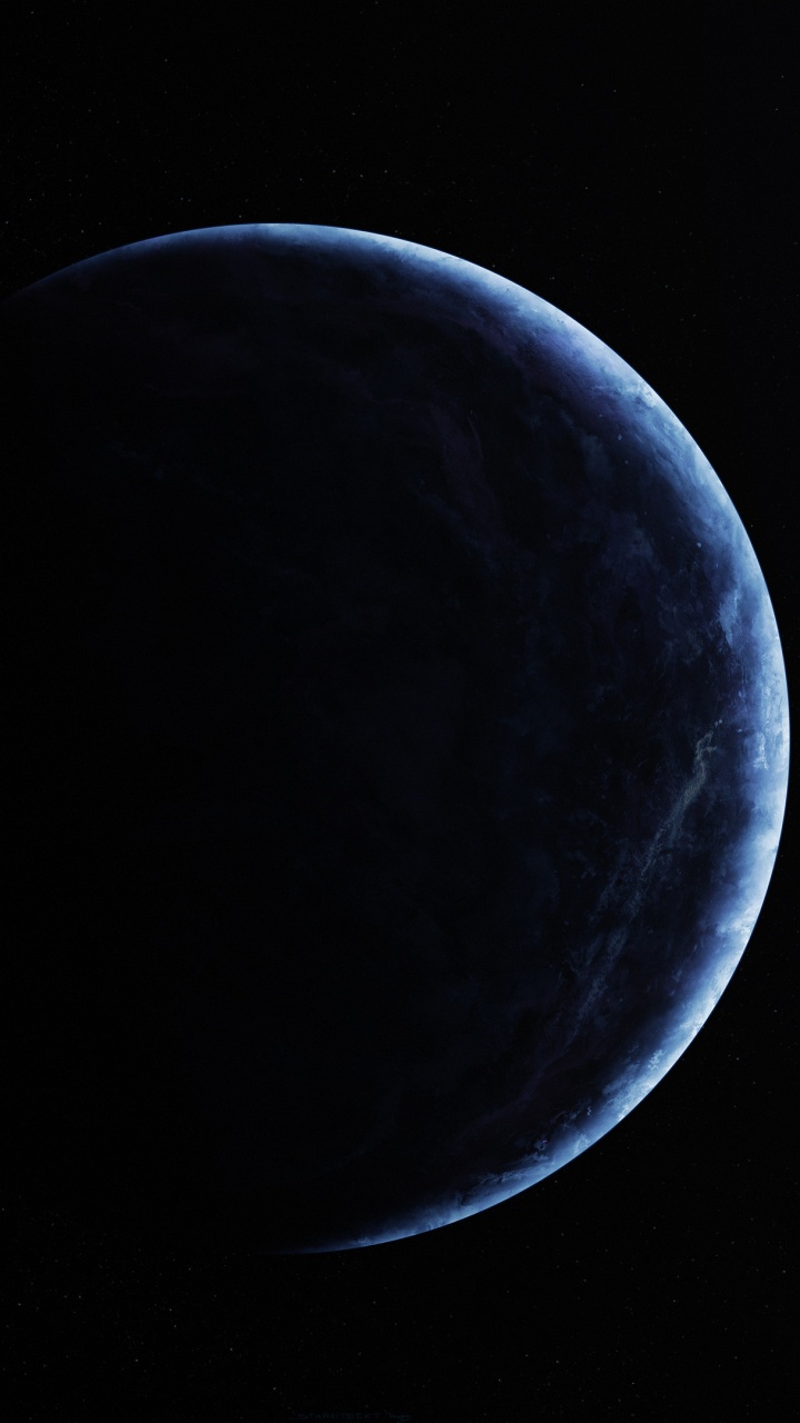 Luna Llena en el Cielo de la Noche Oscura. Wallpaper in 720x1280 Resolution